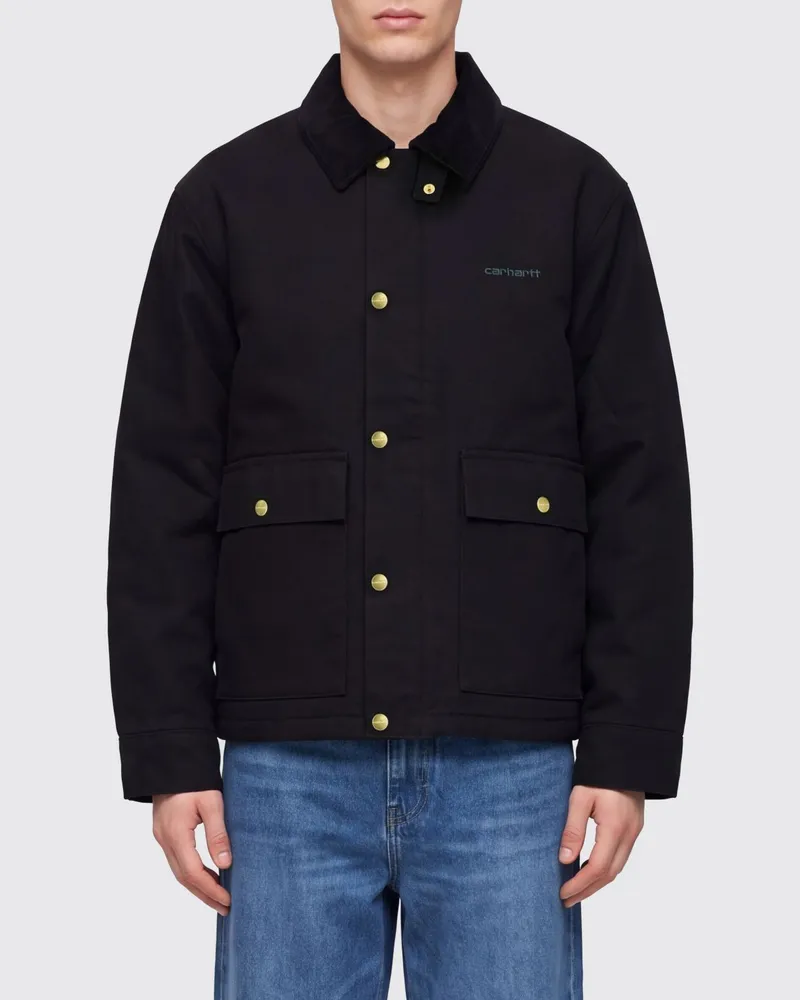 Carhartt WIP Nylon-Hemdjacke Quentin mit Samtkragen Schwarz