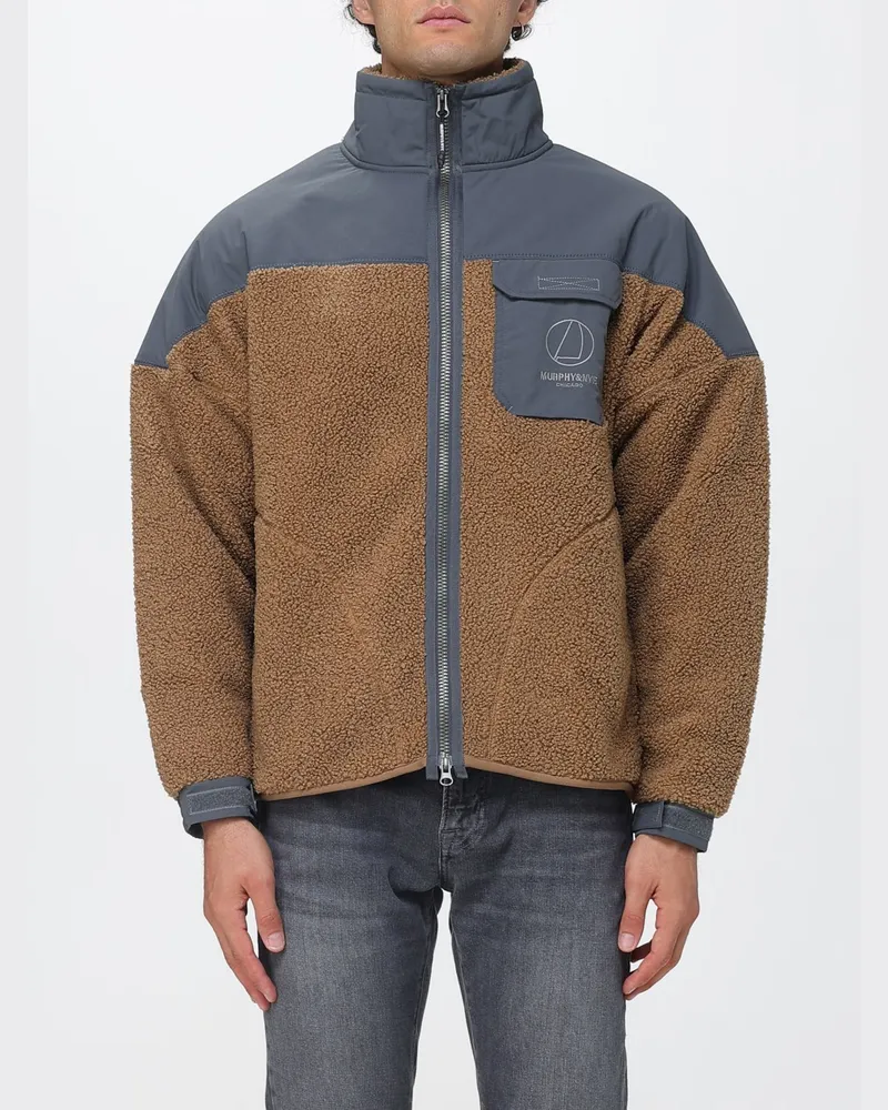 Murphy & Nye Bomberjacke aus Fleece und Polyester mit Stehkragen und Kontrastlogo Grün