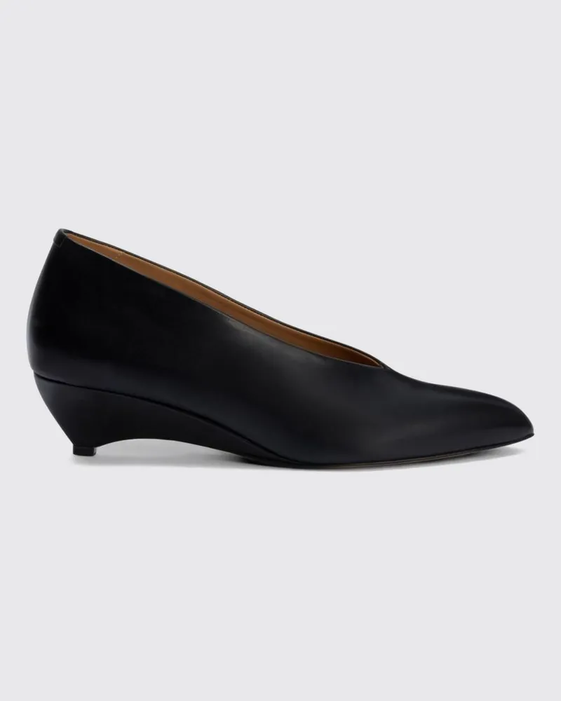 Jil Sander Arc Kalbsleder-Pumps mit niedrigem, skulpturalem Absatz Schwarz