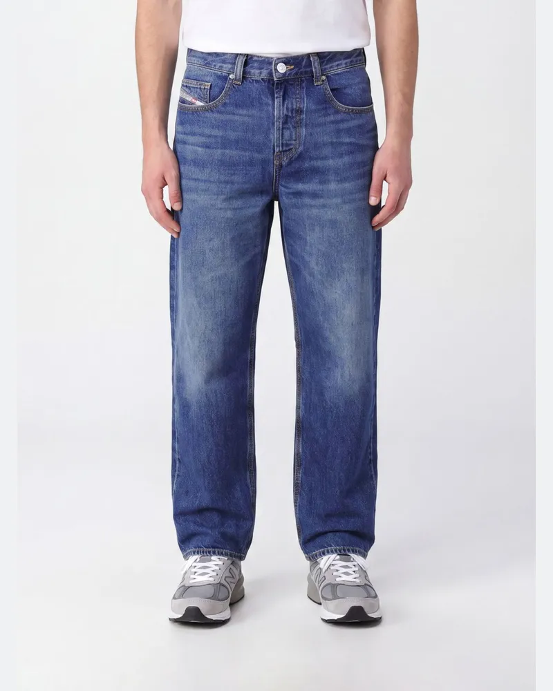 Diesel 2001 D-Macro Wide-Leg Jeans aus Baumwolldenim mit niedriger Taille Blau
