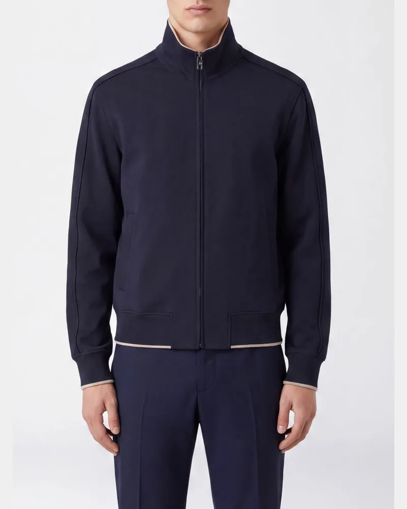 Dolce & Gabbana DOLCE  GABBANA Dolce & Gabbana Bomberjacke aus Jersey mit Stehkragen und Reißverschluss Blau