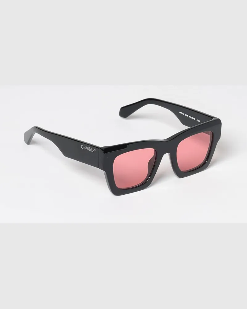 OFF-WHITE Rechteckige Davie Sonnenbrille aus Acetat mit aufgedrucktem Logo Schwarz