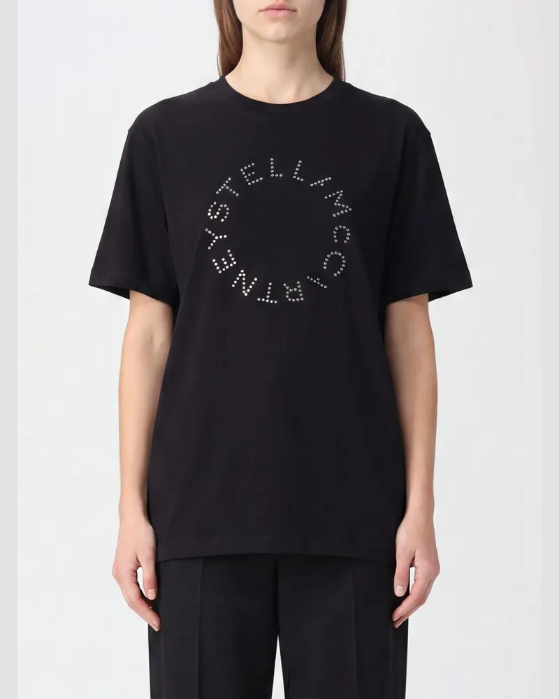 Stella McCartney Baumwoll-T-Shirts mit Logo Schwarz