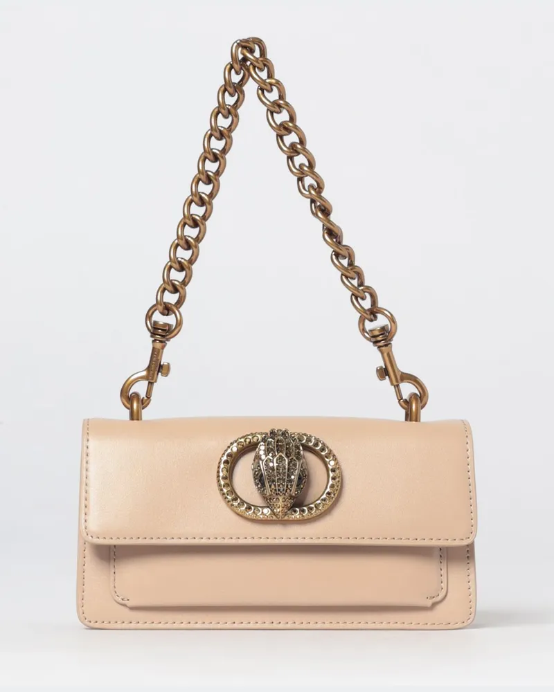 Kurt Geiger Chelsea Mini-Tasche aus Leder mit Stickerei und Strass-Logo Taubengrau