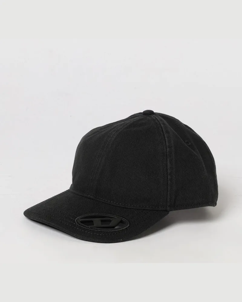 Diesel C-Plak Baseballkappe von aus Baumwolltwill mit Oval-D-Logo Schwarz