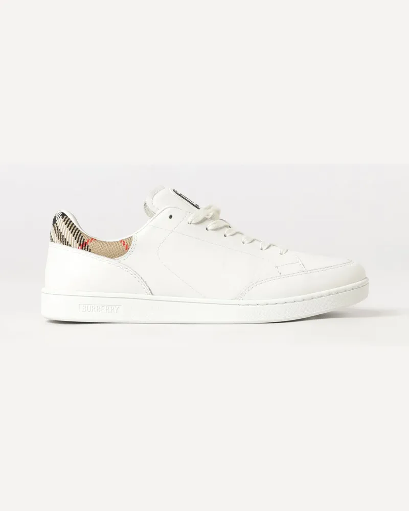 Burberry Niedrige Set Sneakers von aus Leder mit Vintage-Check-Einsätzen Weiß
