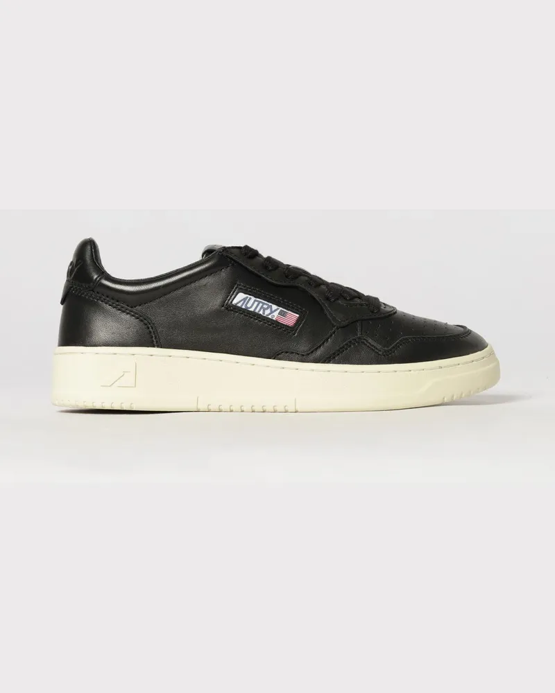 AUTRY Medalist Low zweifarbige Sneaker aus Kalbsleder und Wildleder Schwarz