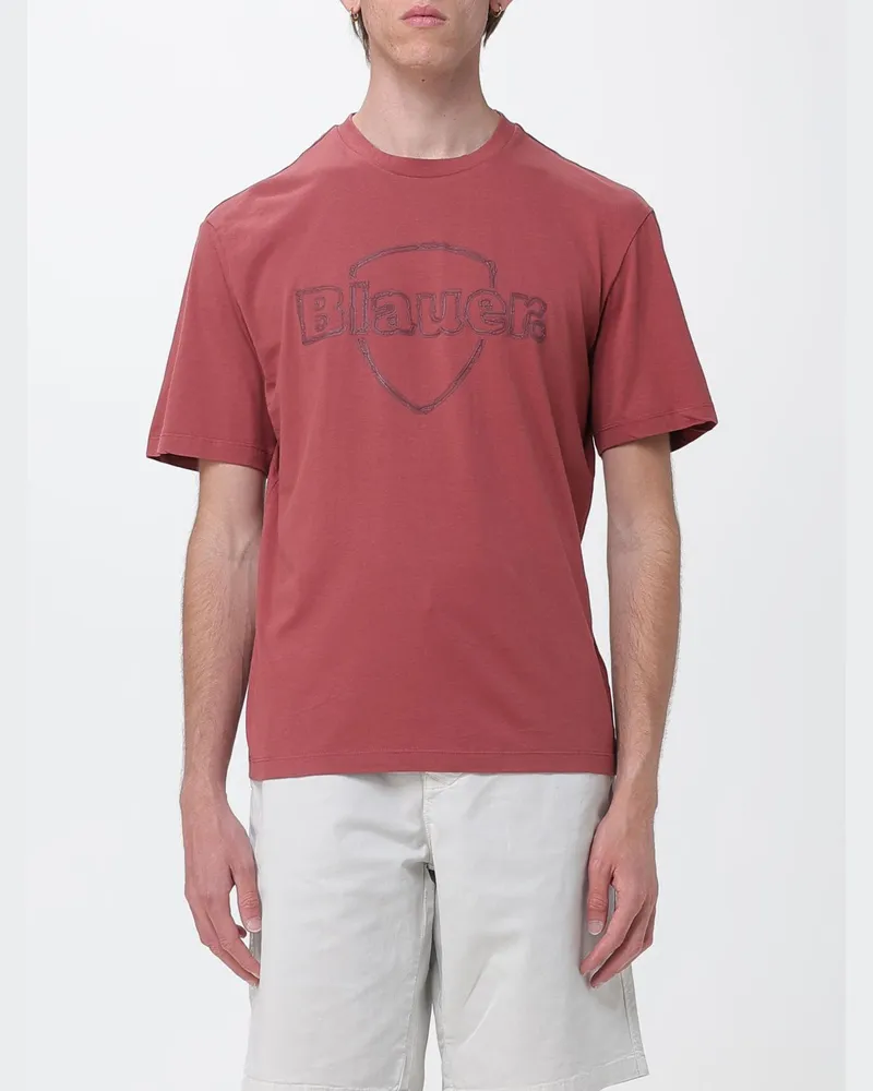 Blauer Baumwoll-T-Shirt mit Logo Brick