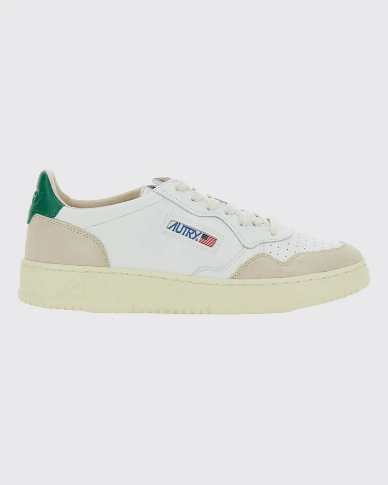 AUTRY Medalist Low Sneaker aus glattem Kalbsleder mit perforierter Spitze Grün