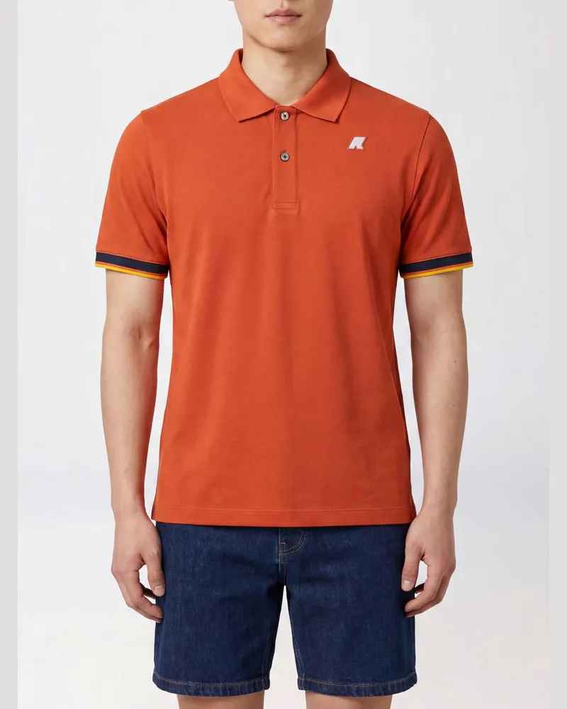 K-Way Baumwoll-Polo mit Logo Orange