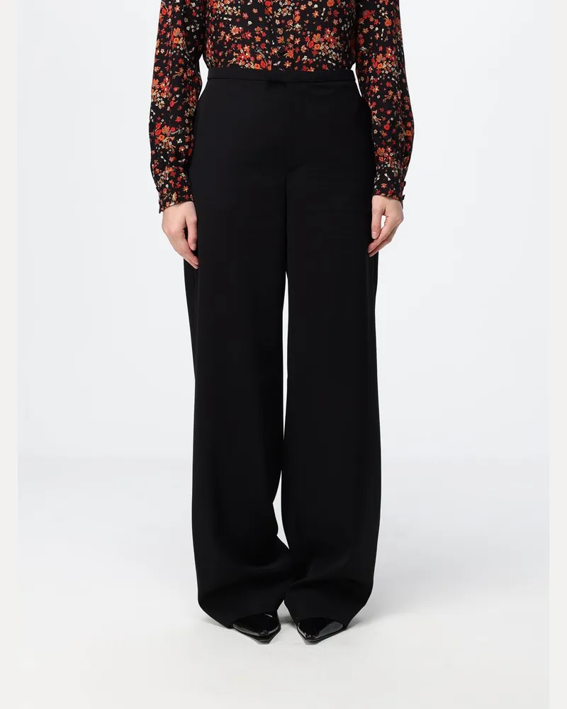 Gucci Hoch taillierte Palazzo-Hose aus Wolle mit weitem Bein Schwarz
