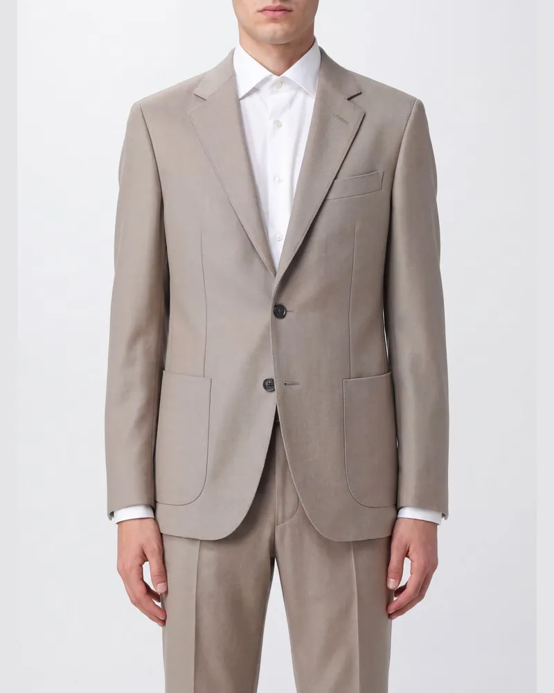 Tom Ford Einreihiger Blazer von aus Wolle und Seide mit Fünf-Knopf-Manschetten Braun