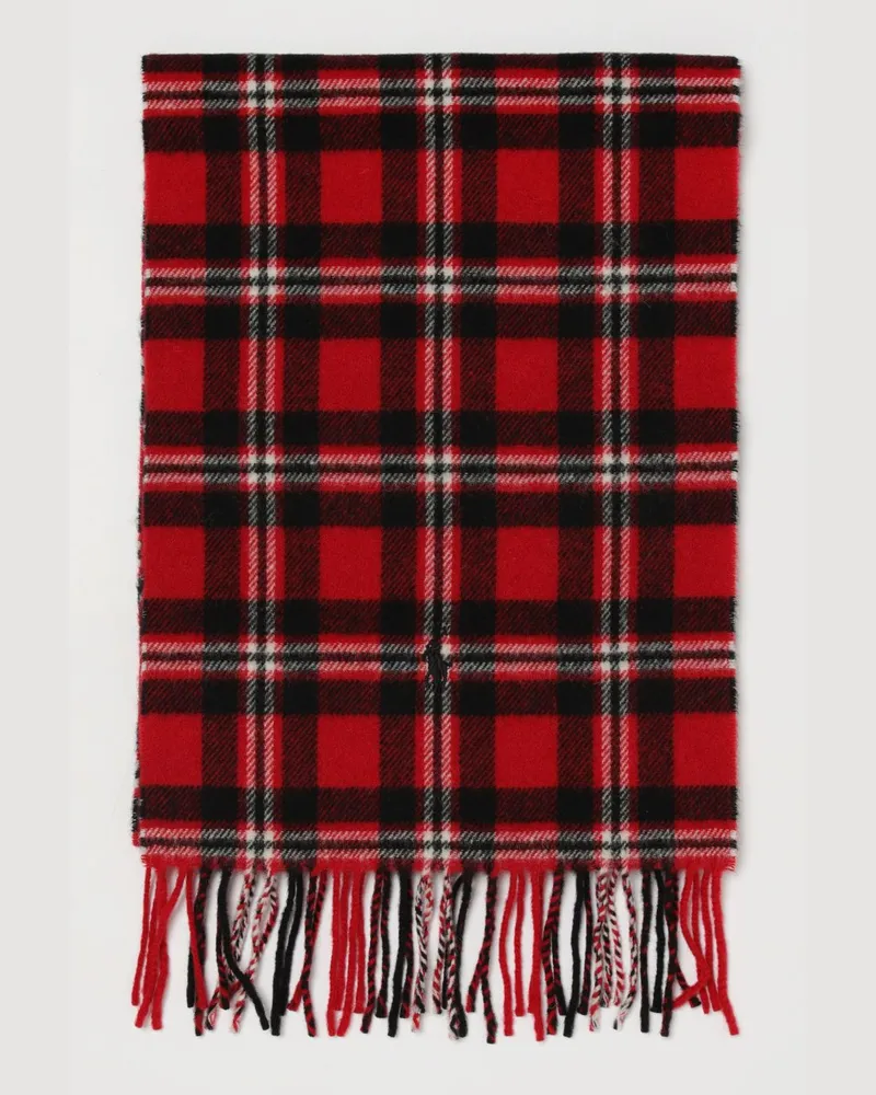 Ralph Lauren Wollschal mit Tartan-Karomuster Rot