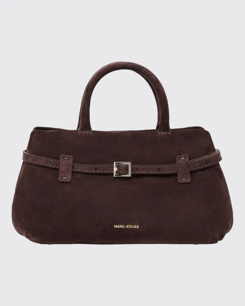 Manu Atelier Le Cambon 25 Handtasche aus Leder mit abnehmbarem Schultergurt Braun