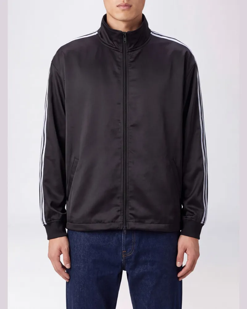 Y-3 Technische Sweatjacke mit Reißverschluss, Stehkragen und 3-Streifen-Logo Schwarz