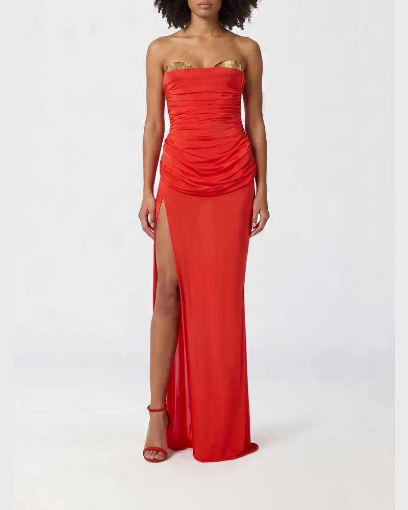 Elisabetta Franchi Langes Kleid aus Crêpe-Jersey Natural