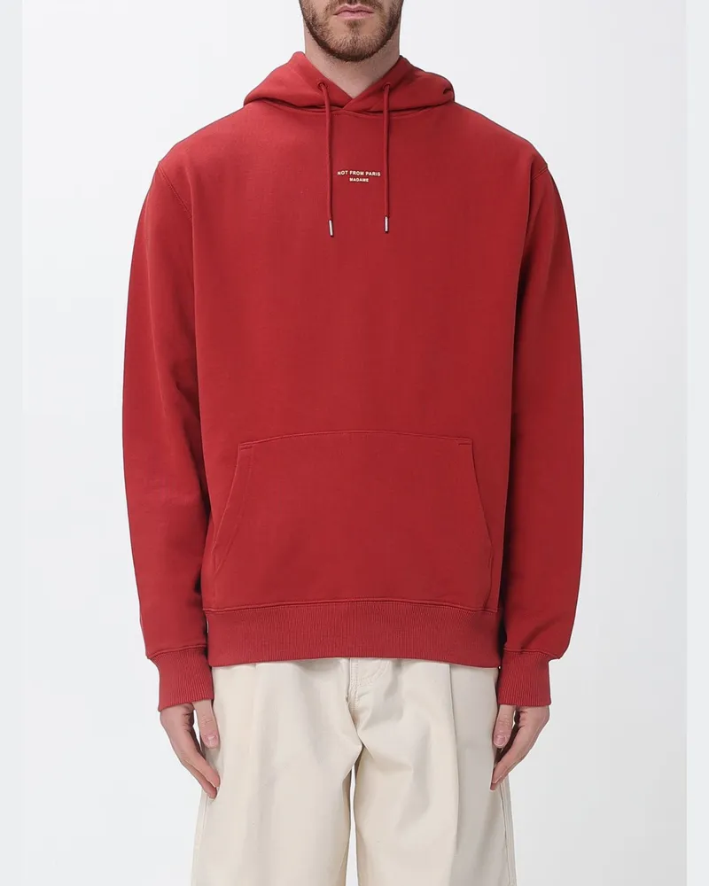 Drôle de Monsieur Baumwoll Hoodie mit Logo Rot