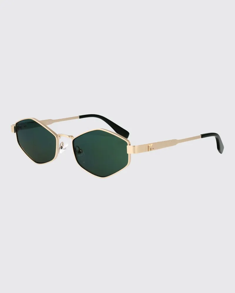 Karl Lagerfeld Unregelmäßig geformte Metall-Sonnenbrille mit geprägtem Logo Grün