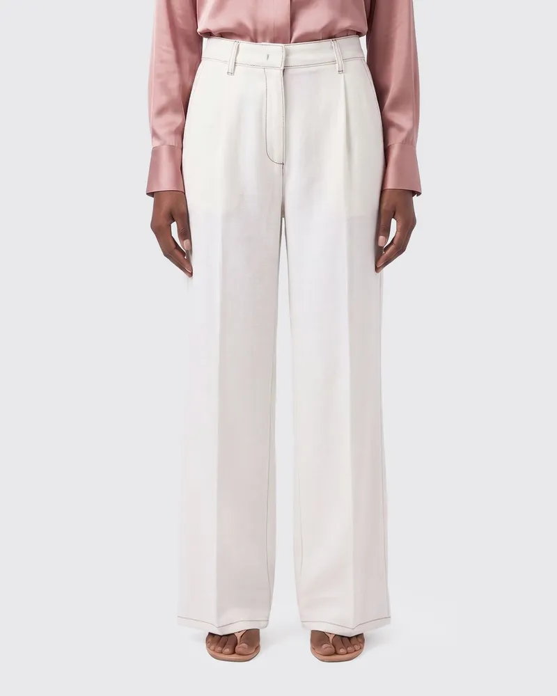 Patrizia Pepe Wide-Leg Denim Jeans Weiß