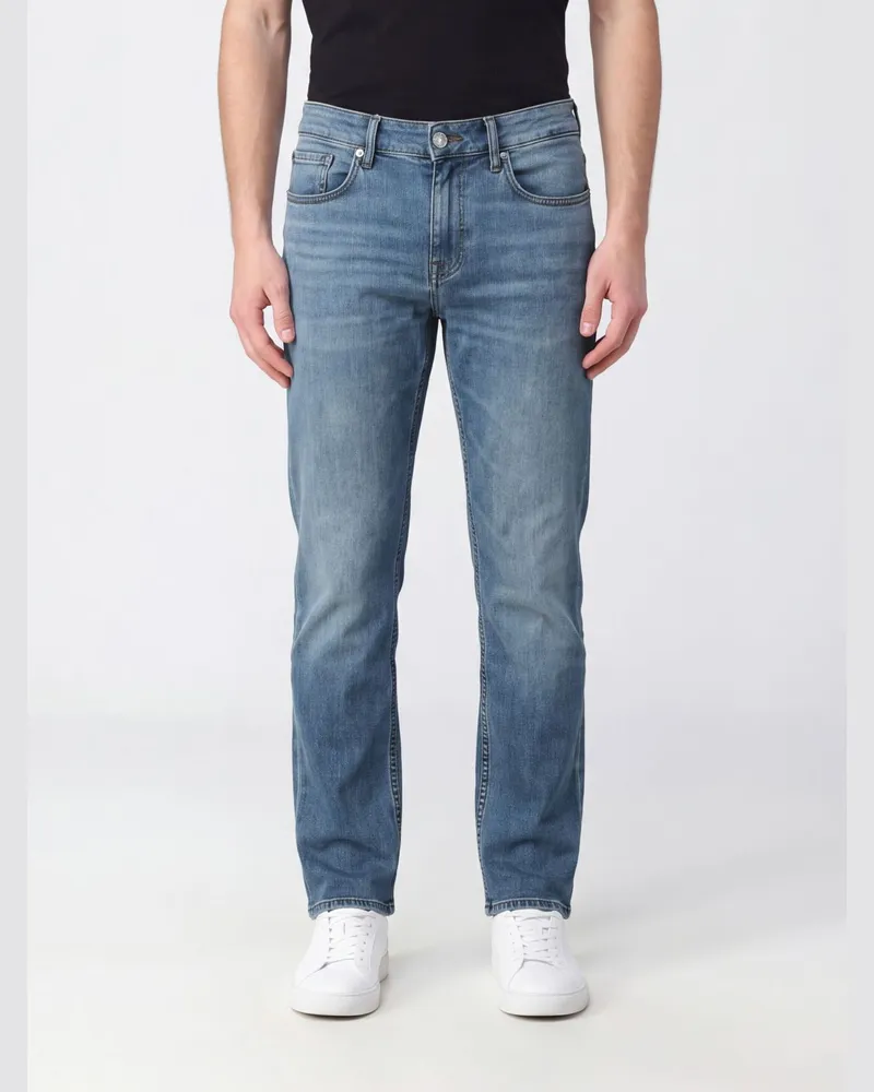 7 for all mankind Slim-Fit Skinny Jeans mit mittlerer Leibhöhe aus Baumwolldenim Hellblau