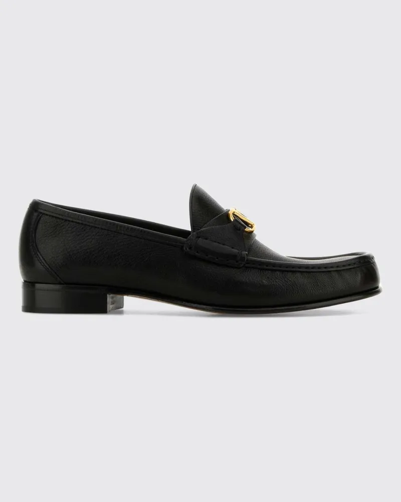 Valentino Garavani VLogo Signature Penny-Loafer aus glattem Kalbsleder Schwarz