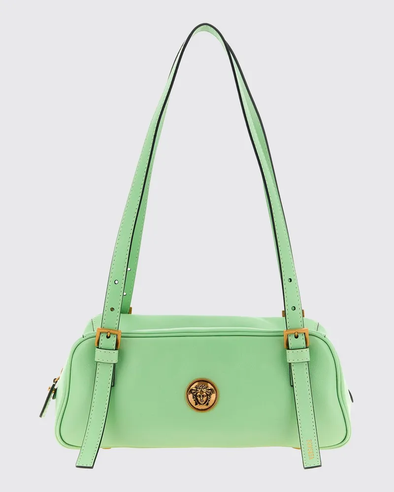 Versace Kleine Emblème Schultertasche von aus Leder mit Medusa-Logo Grün