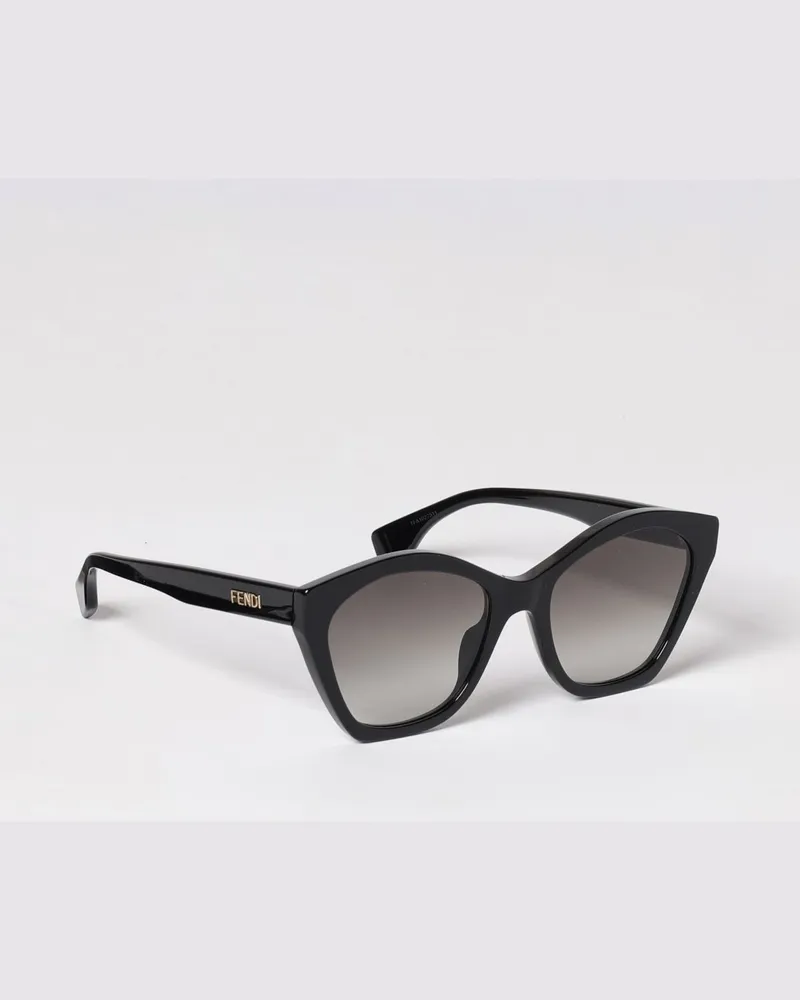 Fendi Oversize-Sonnenbrille aus Acetat mit unregelmäßiger Form Schwarz