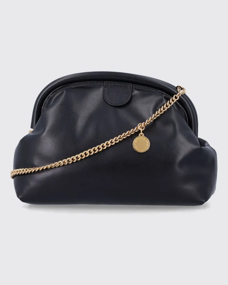 Stella McCartney Falabella Hand-Clutch aus Kunstleder mit Kettenriemen Schwarz