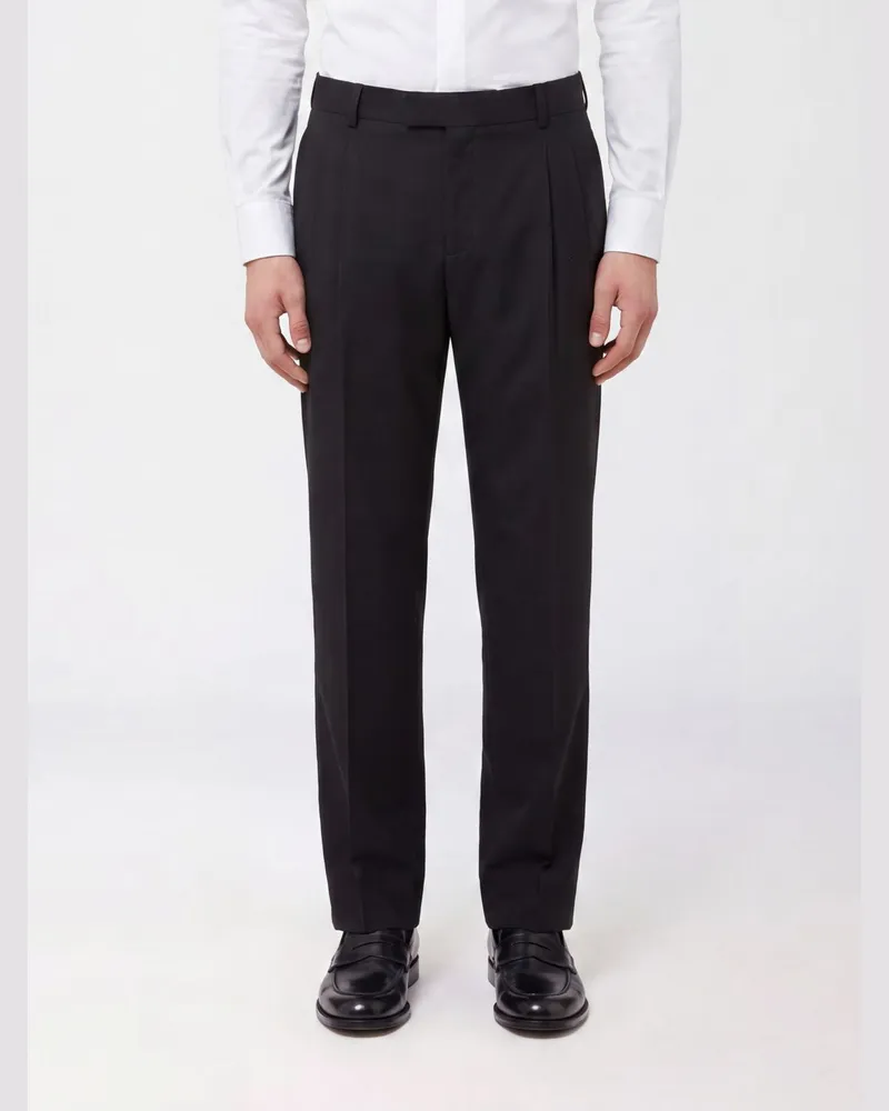 Drôle de Monsieur Maßgeschneiderte Hose von aus Wollmischung mit geradem Bein Schwarz