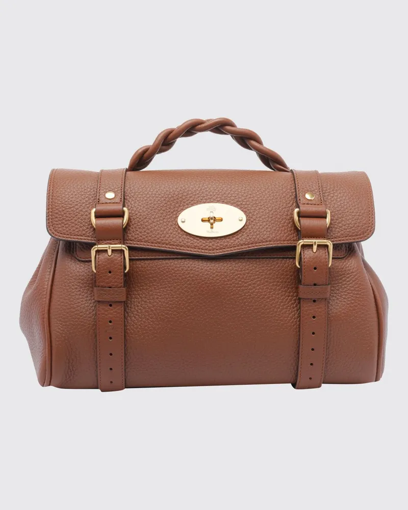 Mulberry Alexa Handtasche aus Kalbsleder mit geflochtenem Griff Braun