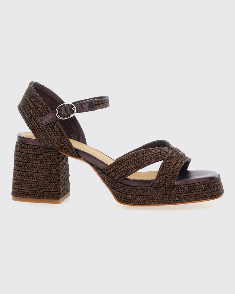 Castañer Vallita Sandalen aus geflochtenem Canvas Braun