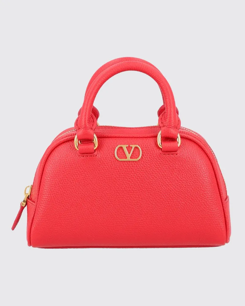 Valentino Garavani VLogo Signature Tasche aus genarbtem Leder Rot