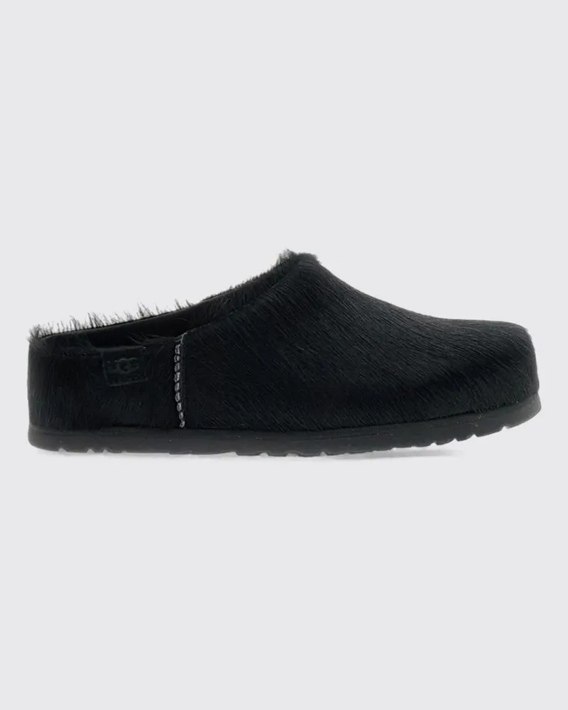 UGG Mules Otzo aus Ponyfell mit runder Kappe und niedrigem Absatz Schwarz