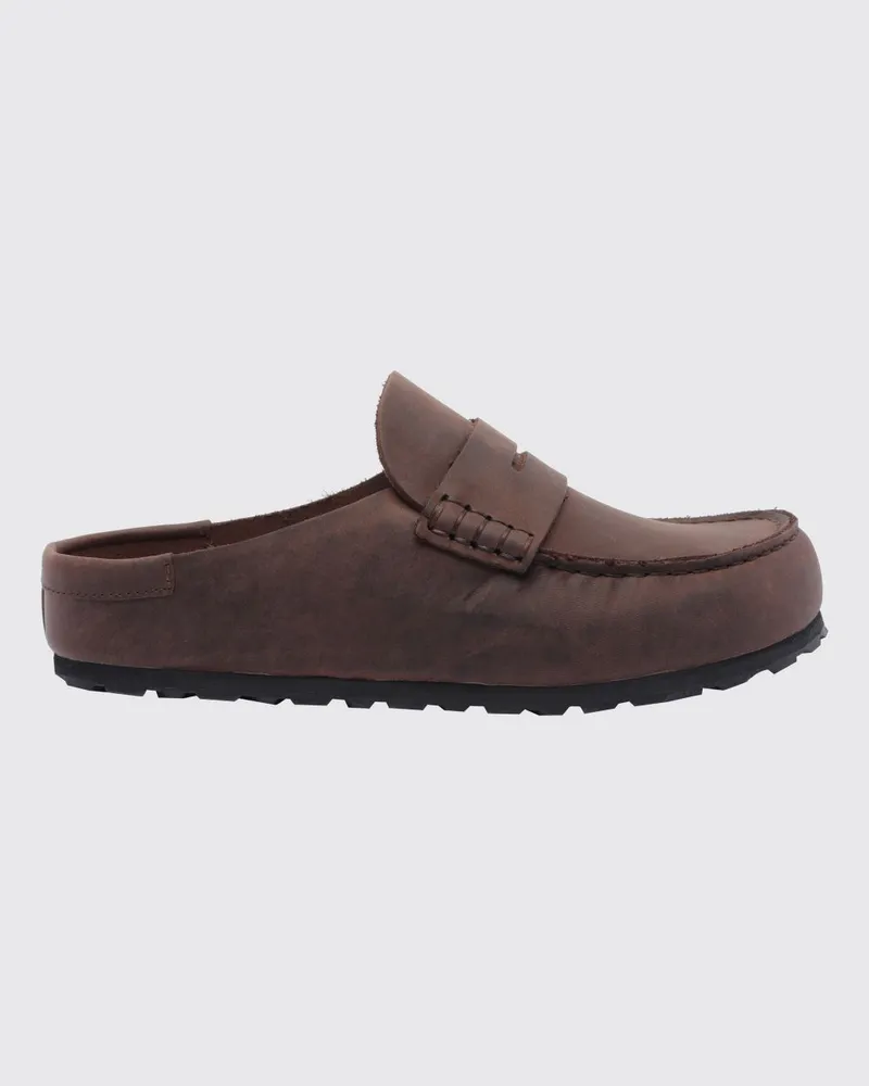 Birkenstock Naples Clogs aus geöltem Leder mit EVA-Sohle Braun