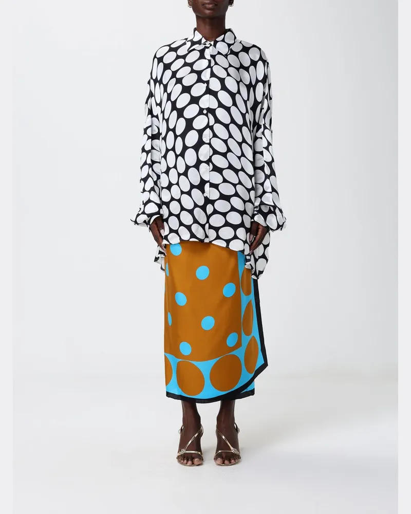 Dries van Noten Gepunktetes Viskosehemd Schwarz