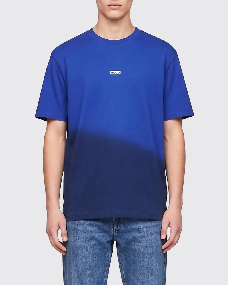 HUGO BOSS Baumwoll-T-Shirt mit Logo Blau