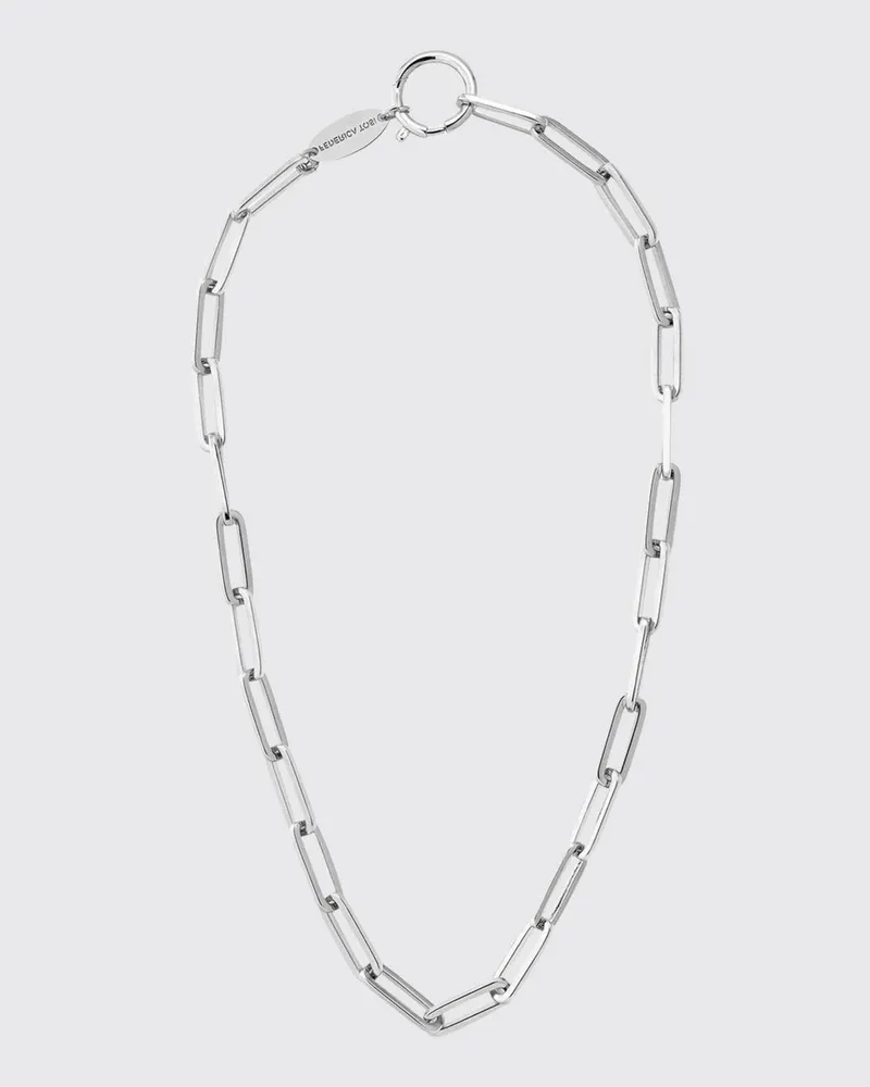 Federica Tosi Choker-Halskette von aus verchromtem Messing mit gravierter Logoplatte Stahl