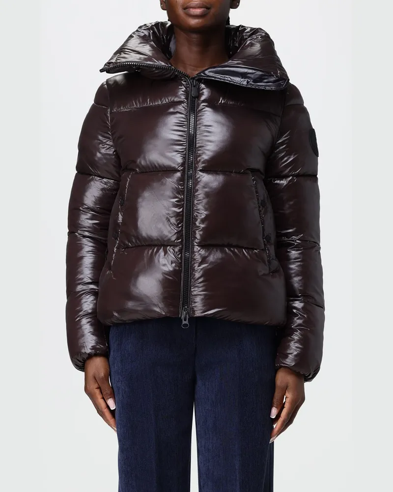 Save The Duck Kurze Polyester-Daunenjacke von mit hohem Kragen und ThermoPlume®-Wattierung Dark