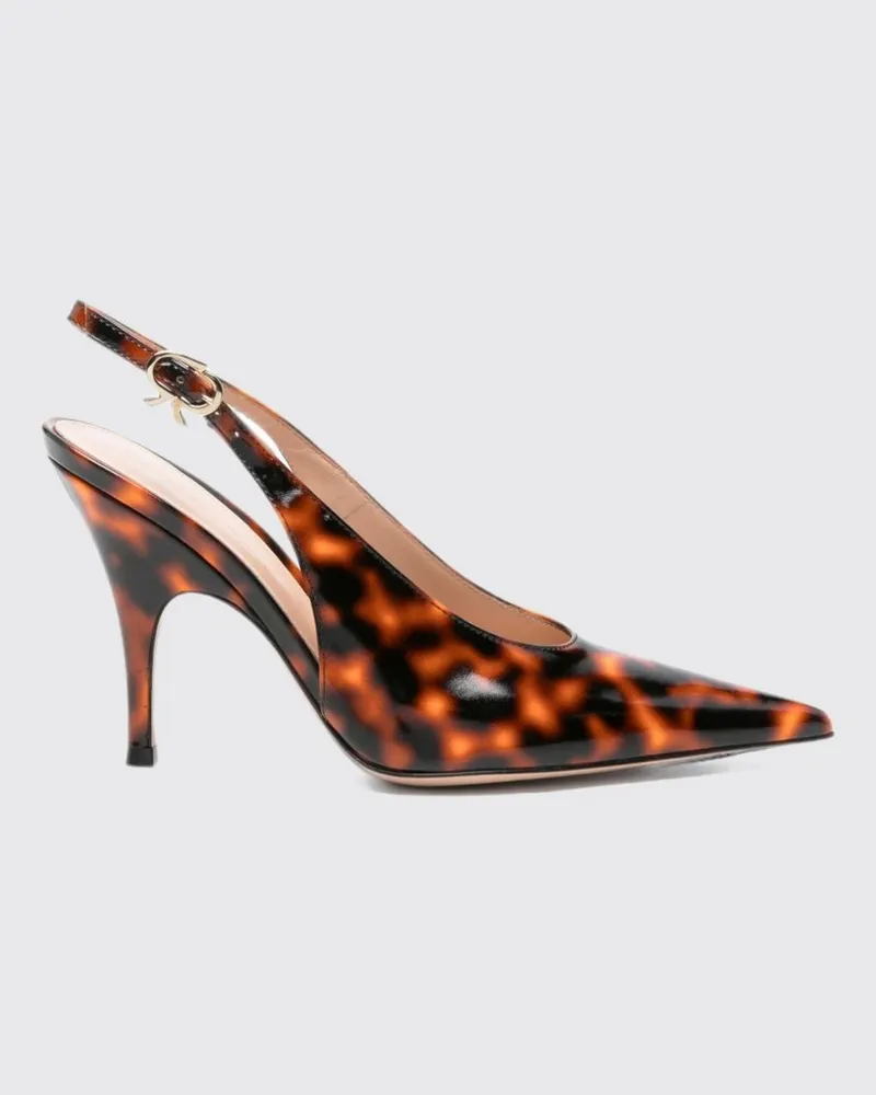 Gianvito Rossi Sofia Slingback-Pumps aus Lackleder in Schildpatt-Optik mit Stiletto-Absatz Rot