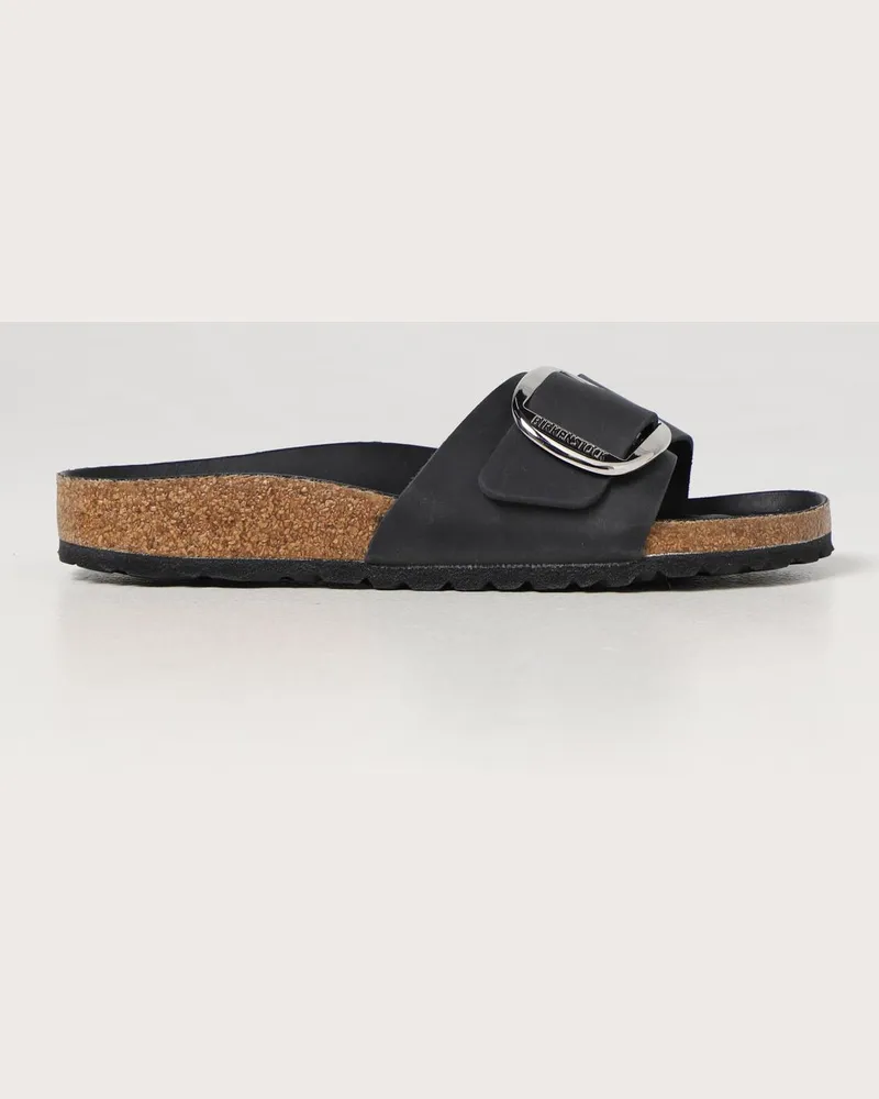 Birkenstock Madrid Big Buckle Sandale aus geöltem Leder Schwarz