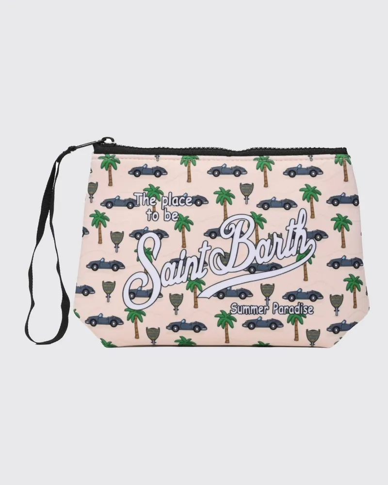 MC2 Saint Barth Aline Pochette aus gestreiftem Polyester Beige