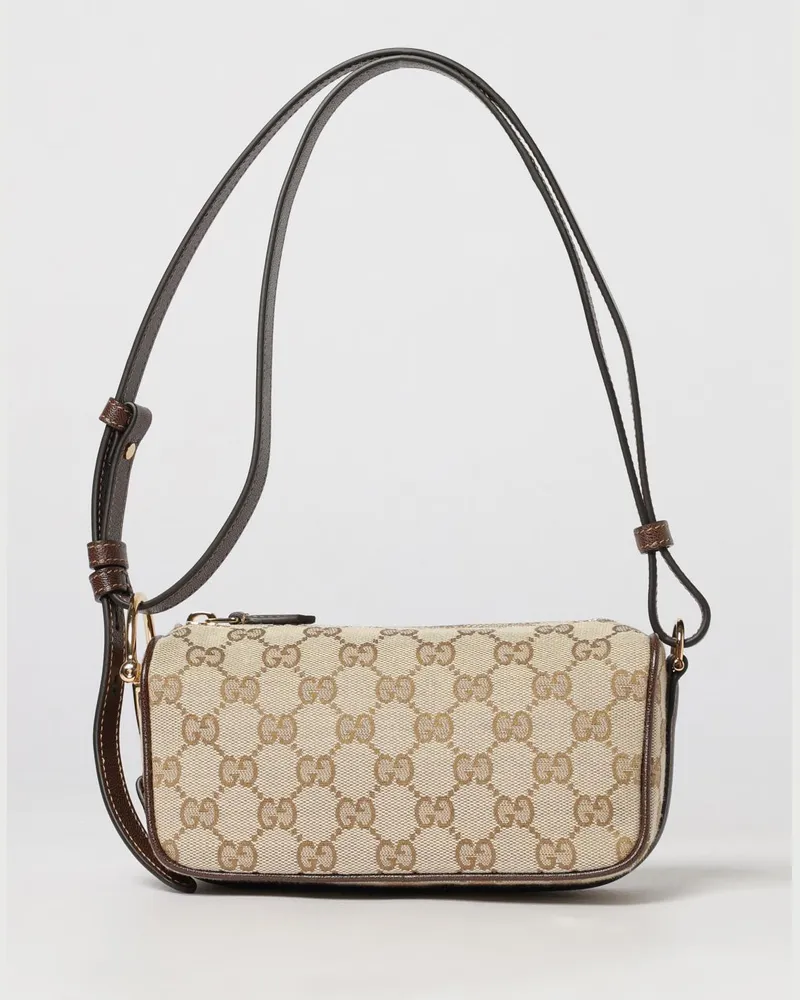Gucci Mini-Schultertasche aus Baumwoll-Jacquard mit GG-Monogramm Beige