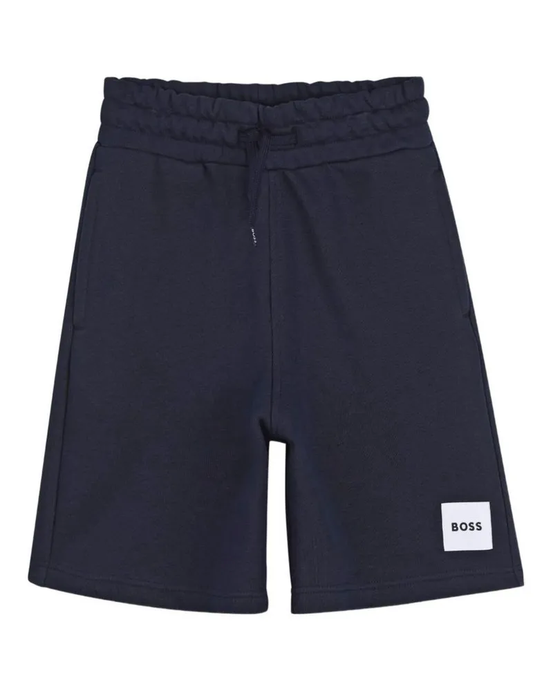 HUGO BOSS Baumwoll-Jogging-Shorts mit Logo Blau