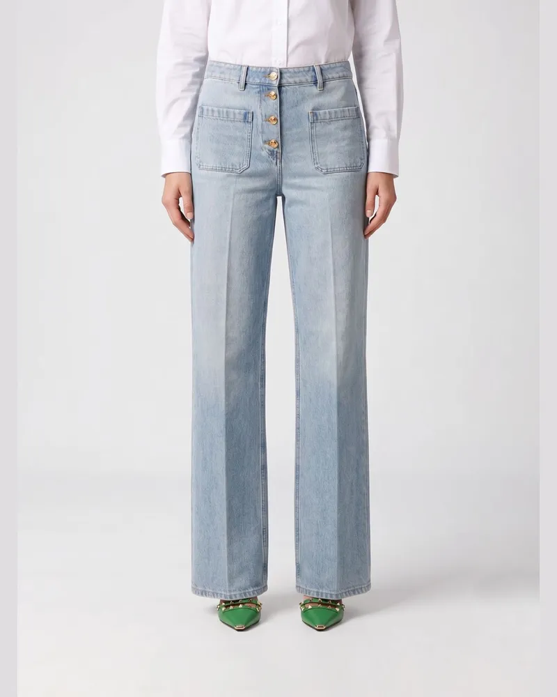 Valentino Garavani Straight Jeans aus Baumwolldenim Denim