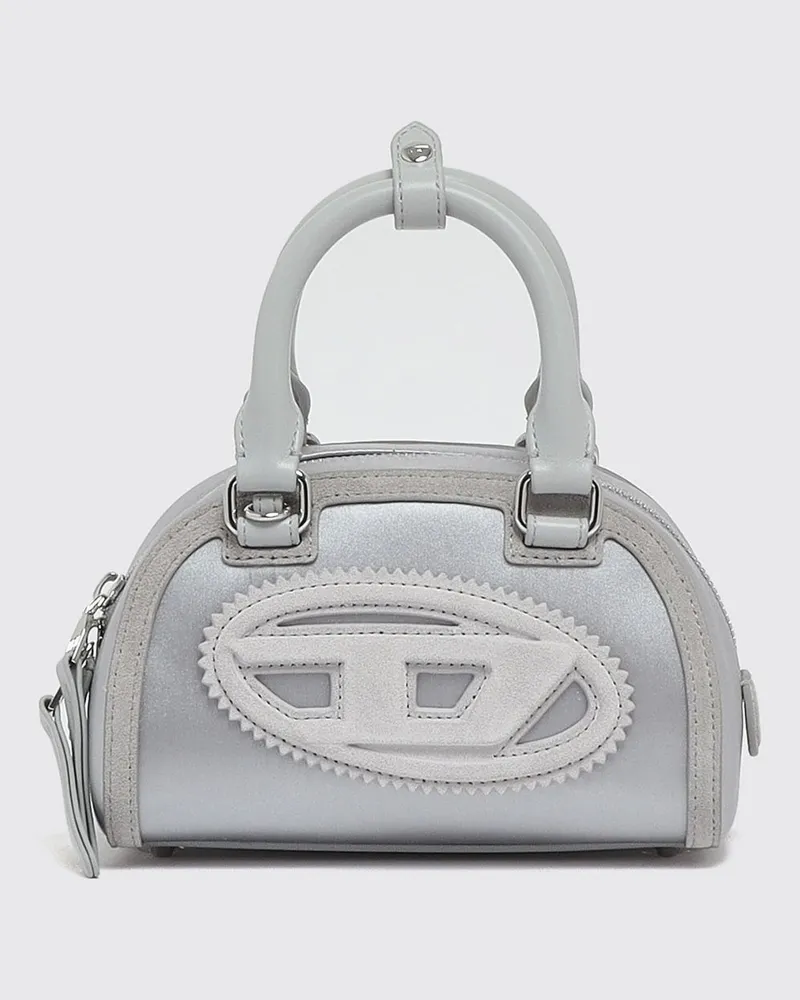 Diesel 1DR Dome Mini-Tasche von aus Satin mit Monogramm und Oval-D-Logo Grau