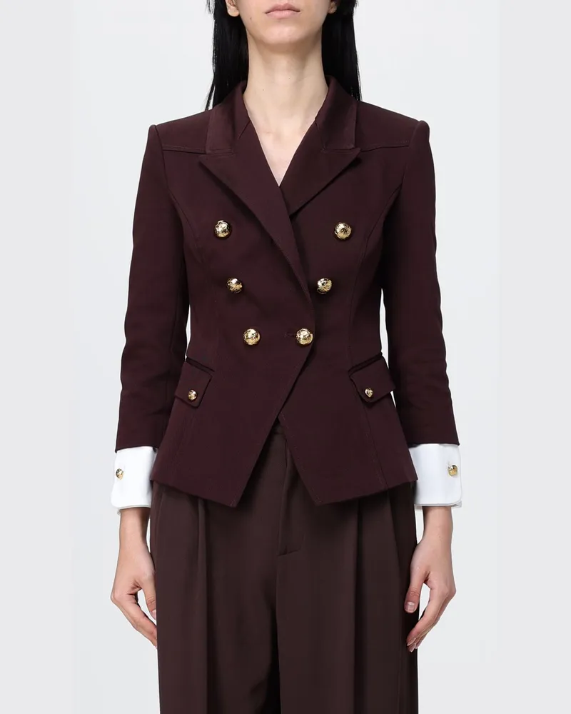Elisabetta Franchi Zweireihiger Blazer Kakao