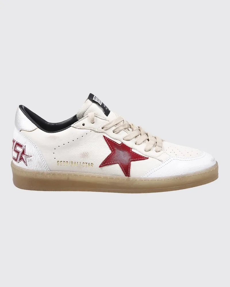 Golden Goose Ball Star Low-Top-Sneakers von aus Nappa- und Crackle-Leder im Used-Look Weiß