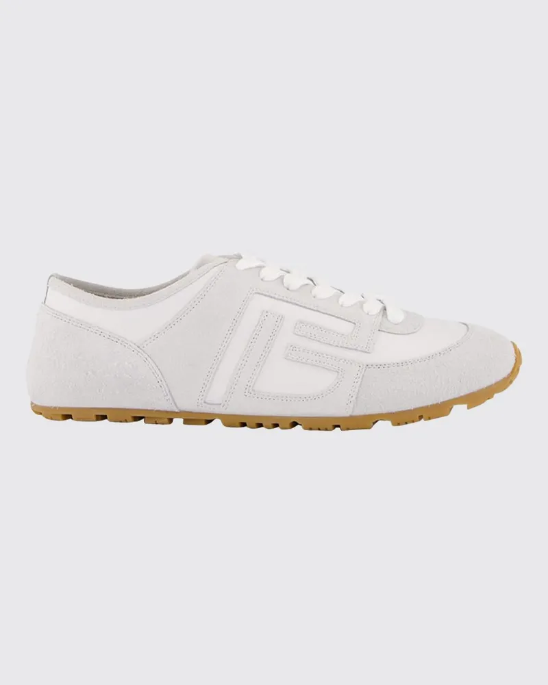 Balmain Racer 45 Leder-Sneakers Weiß