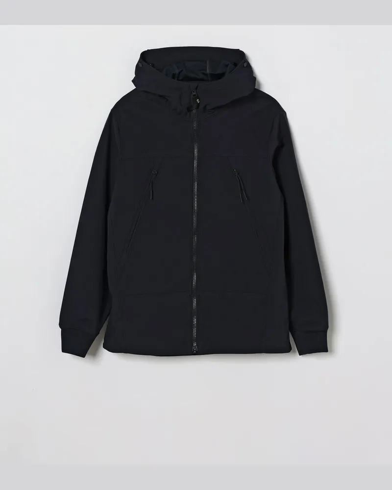 C.P. Company Polyesterjacke mit Kapuze und Linse Blau