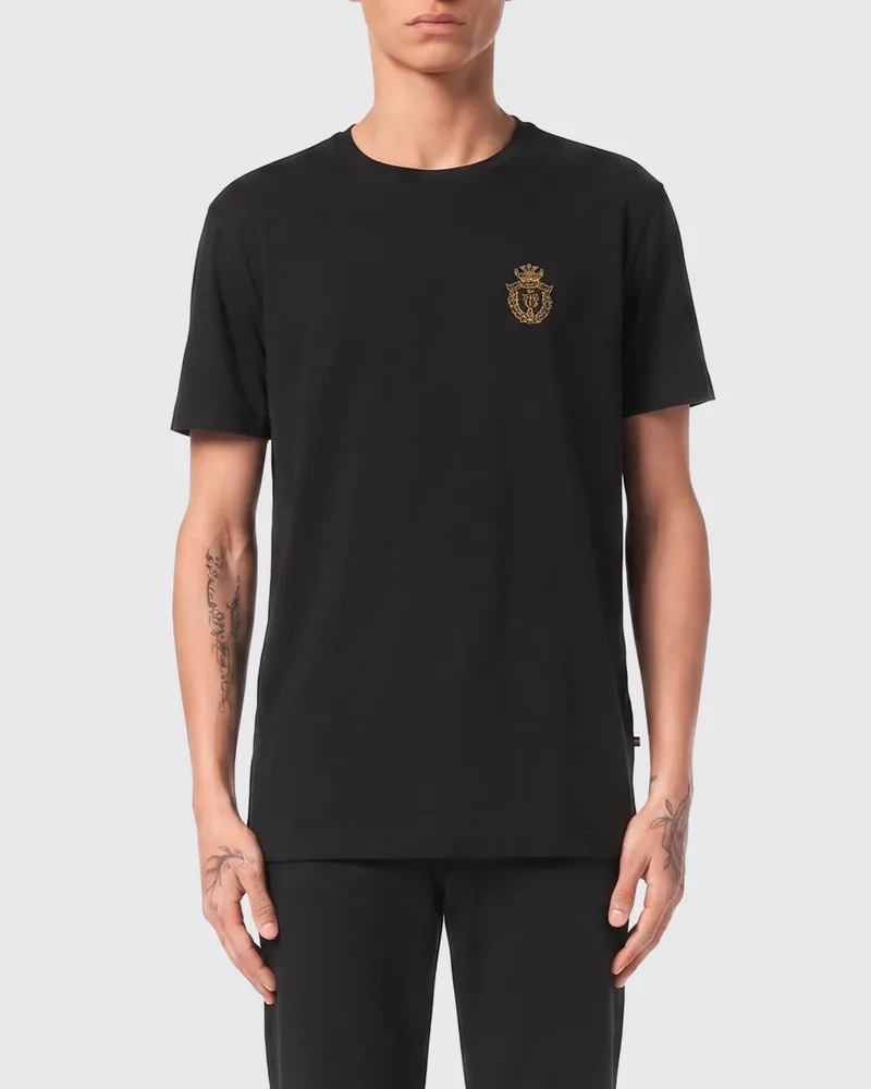 Billionaire Baumwoll-T-Shirt mit Emblem Schwarz